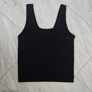 a new day Black Ribbed Scoop Neck Tank Top